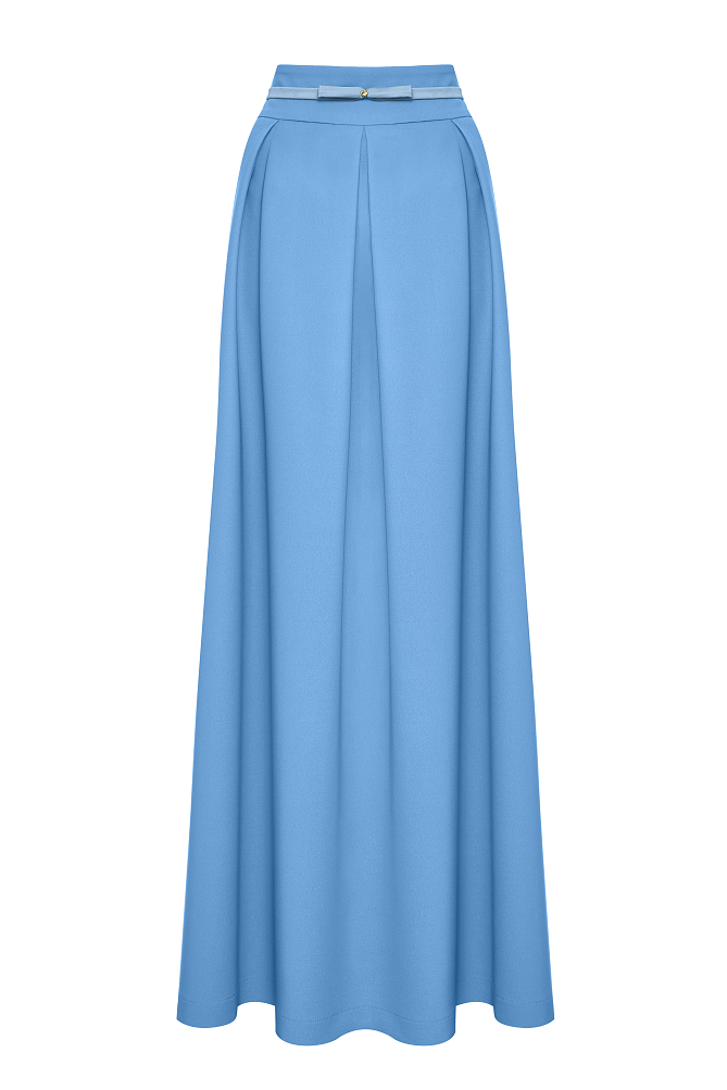 Maxi flared skirt with satin finish - Gold label