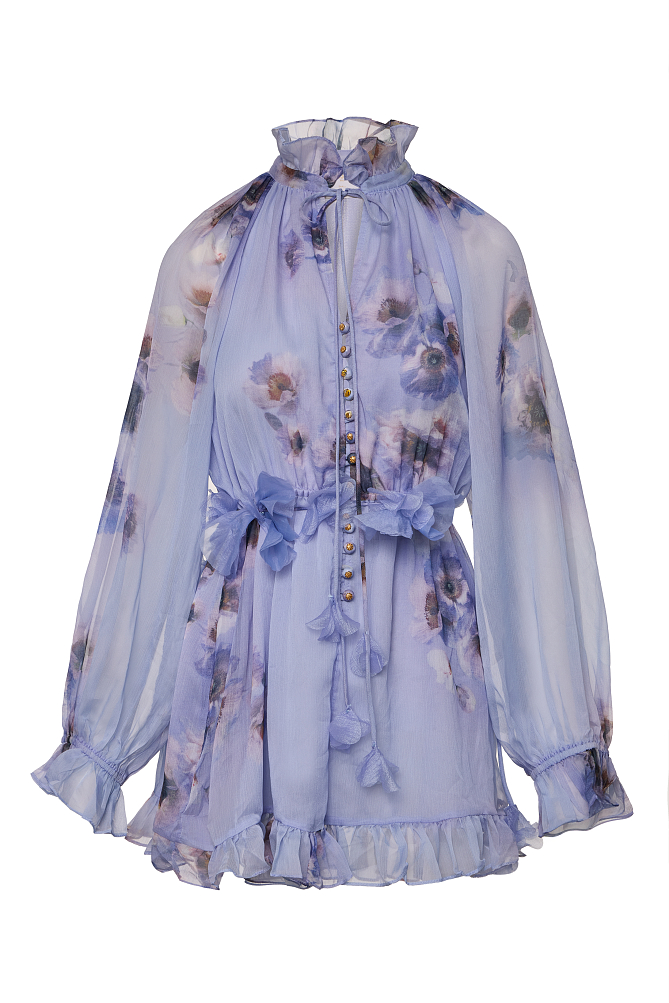 Floral long-sleeve playsuit with ruffles - Gold Label