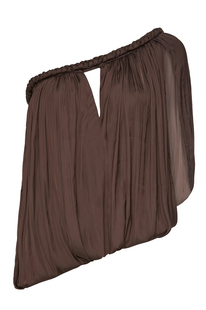 Off-shoulder top with a braided-style neckline