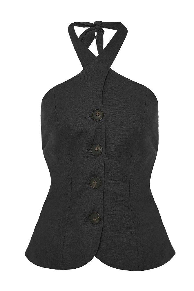 Sleeveless halter-neck blouse