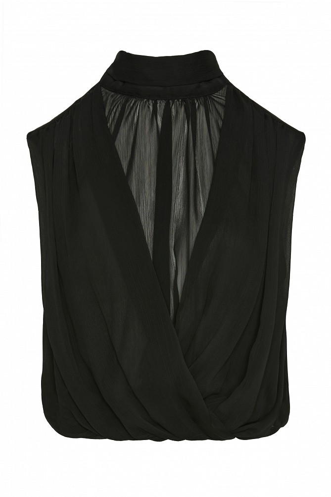 Sleeveless wrap top