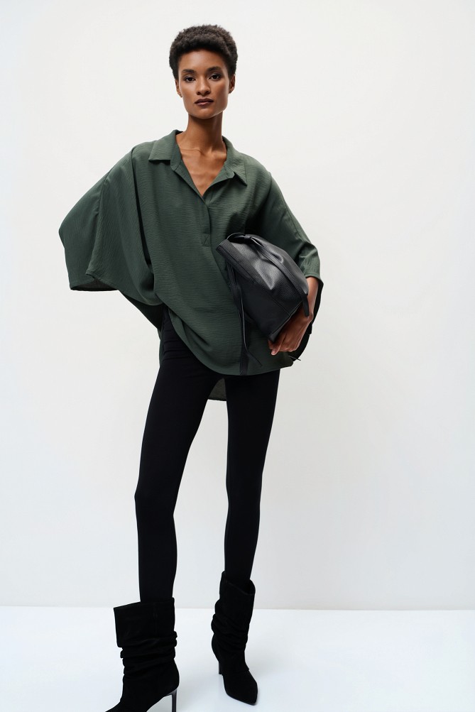 Oversized blouse with 3/4 sleeves