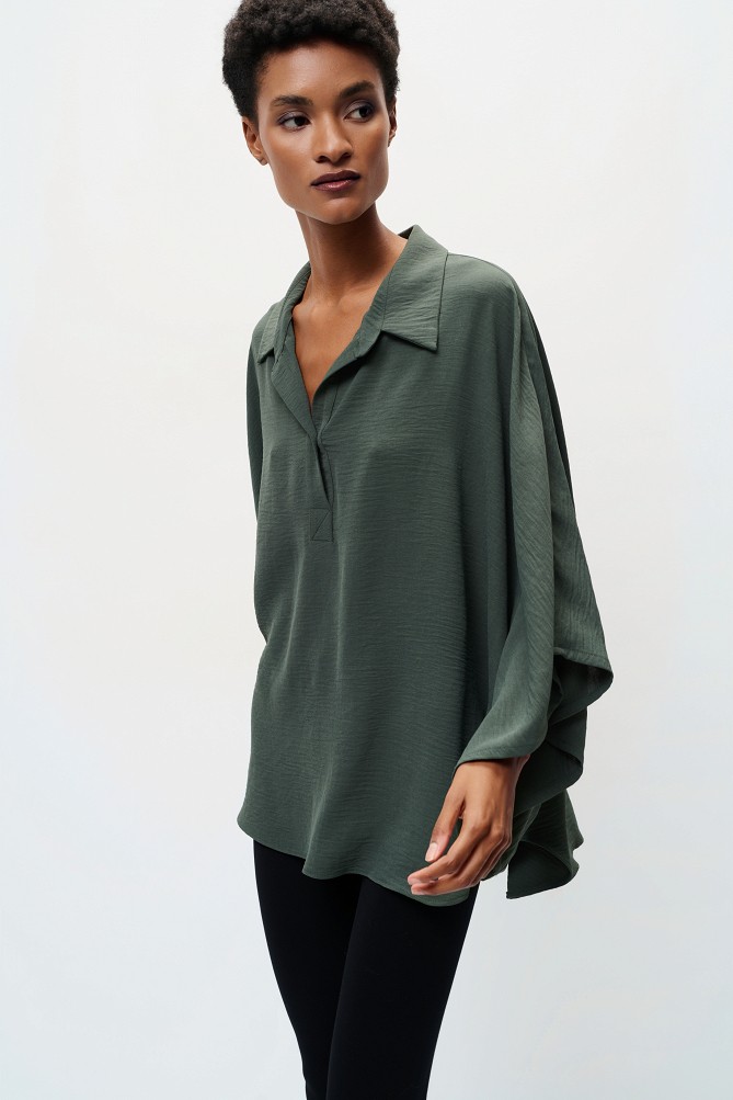 Oversized blouse with 3/4 sleeves