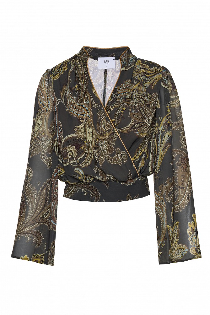 Printed wrap top