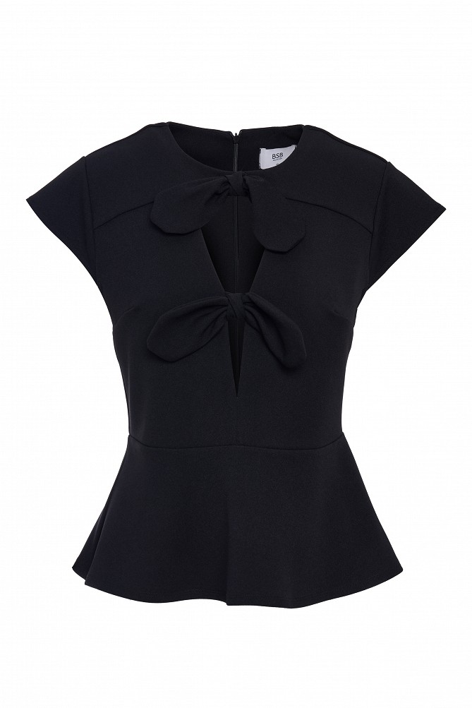 Crepe blouse with bows