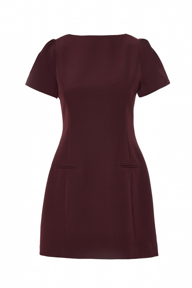 Mini dress with puff sleeves