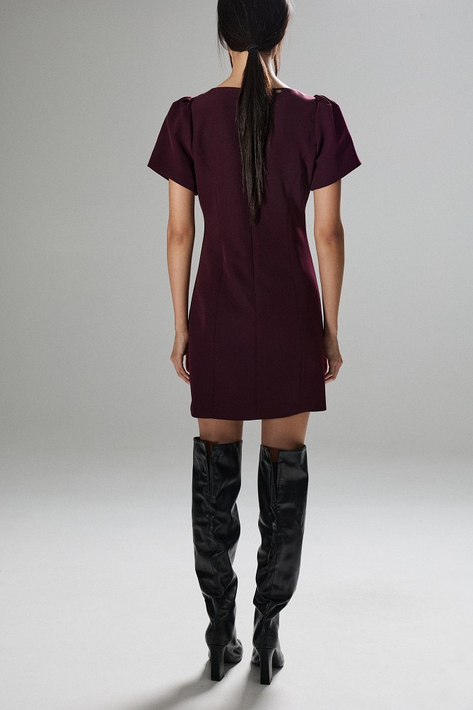 Mini dress with puff sleeves