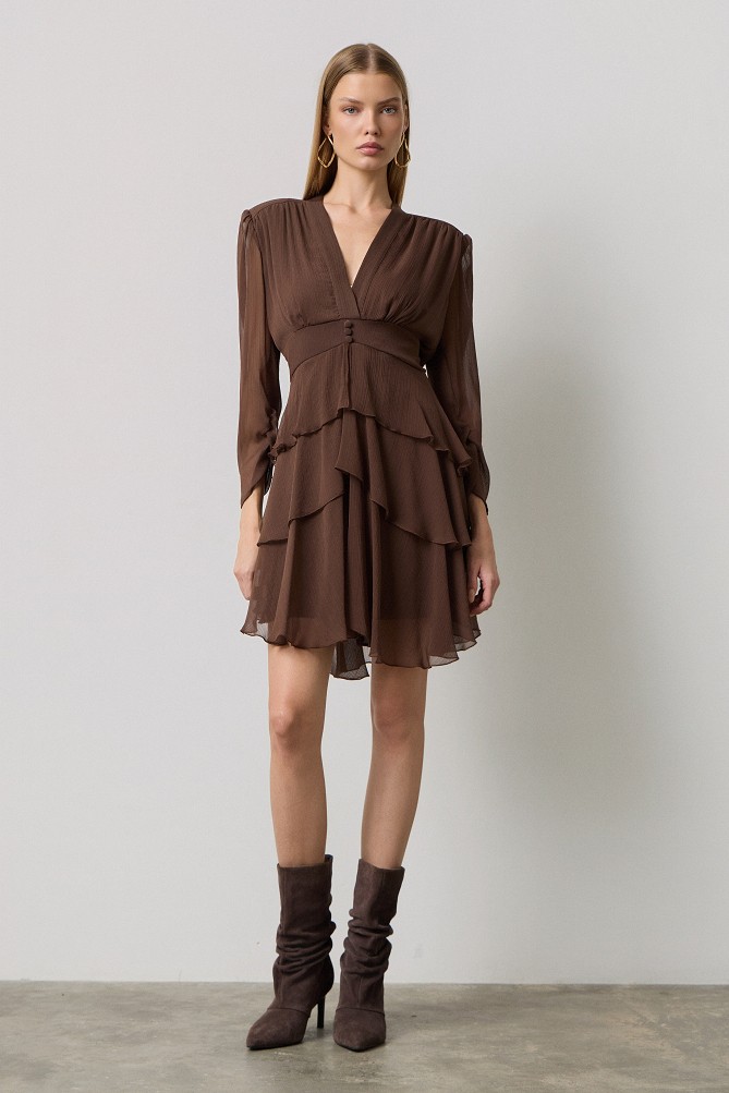 Mini dress with ruffles