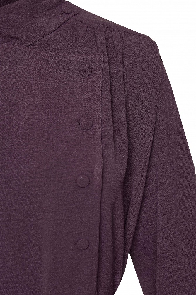 Asymmetric midi shirt dress