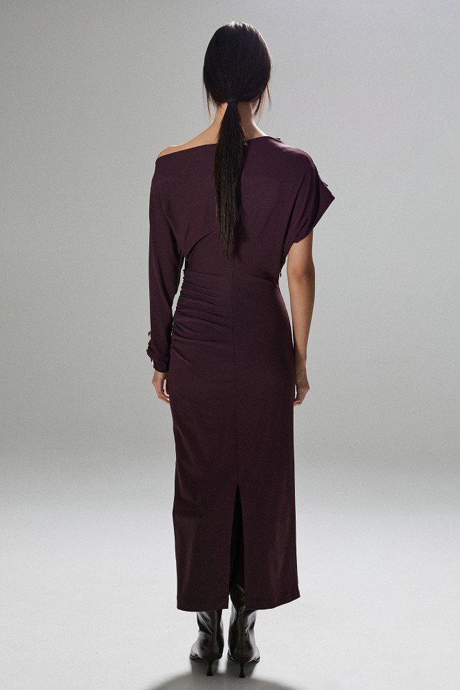 One-shoulder midi dress