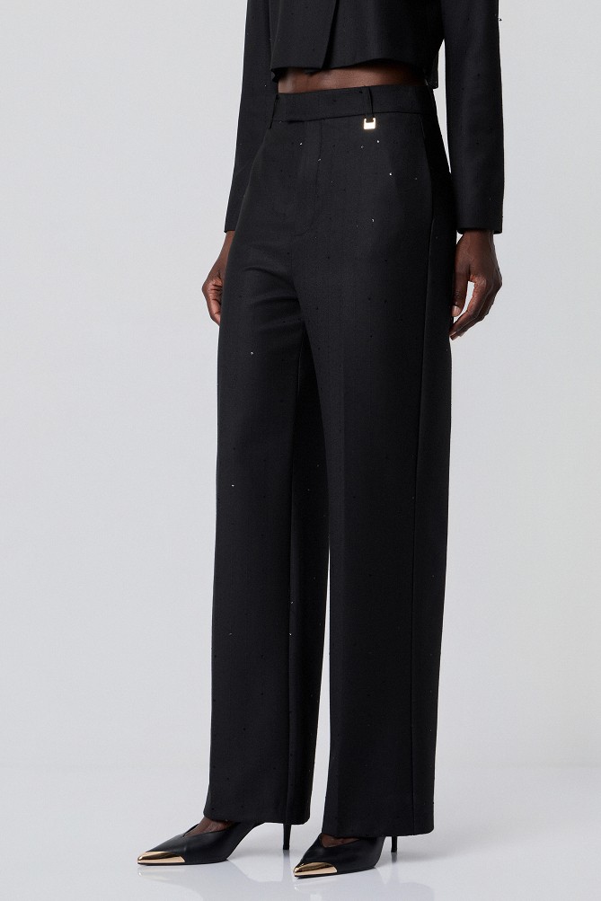 Striped sequin trousers