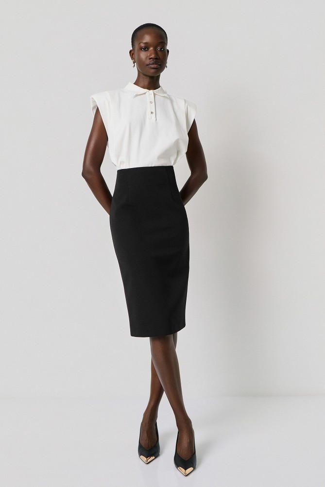 Pencil skirt with a back slit