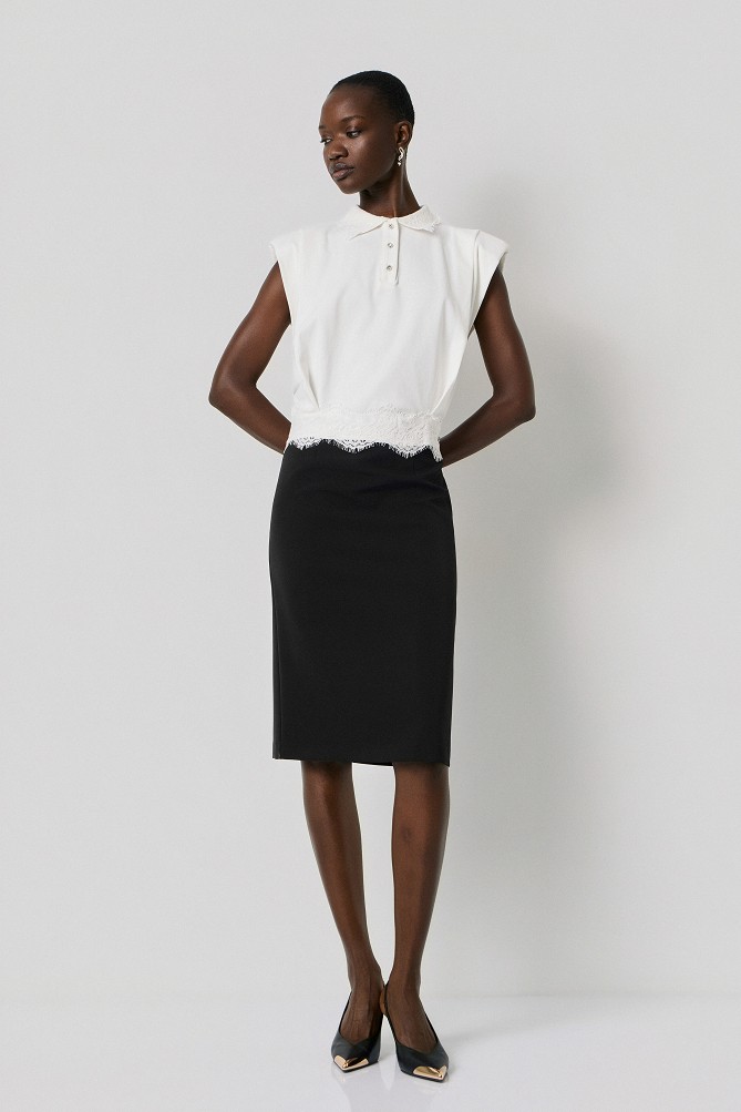 Pencil skirt with a back slit