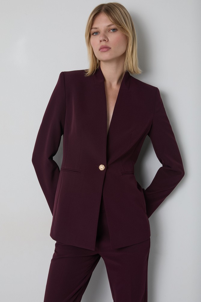 Blazer without lapel