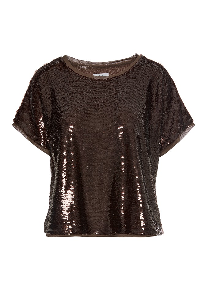Sequin blouse with short sleeves