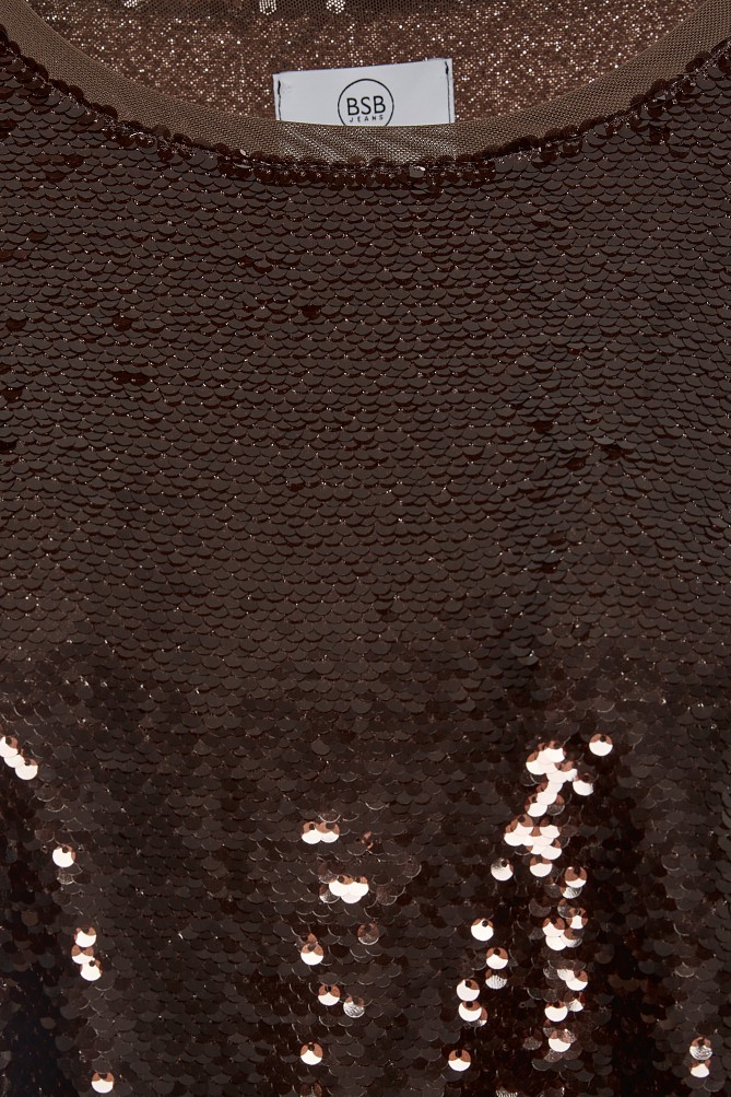 Sequin blouse with short sleeves
