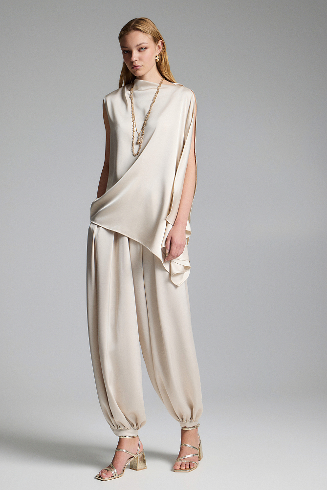 Asymmetric one-shoulder top - Gold label