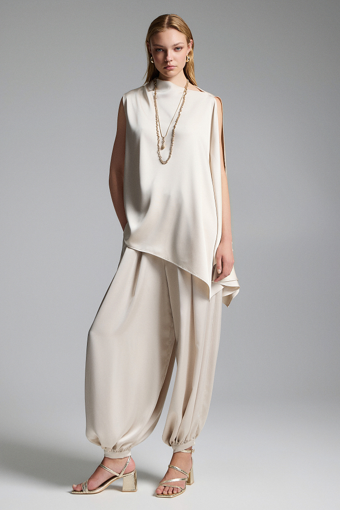Asymmetric one-shoulder top - Gold label