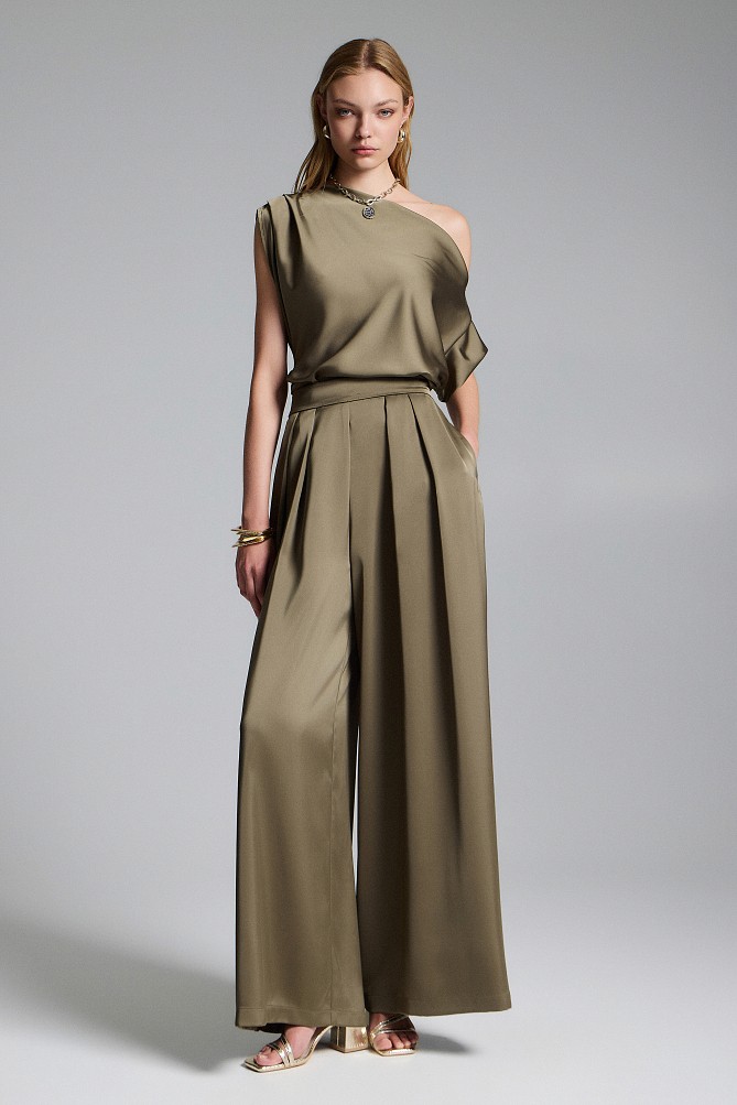 Satin one-shoulder blouse - Gold label