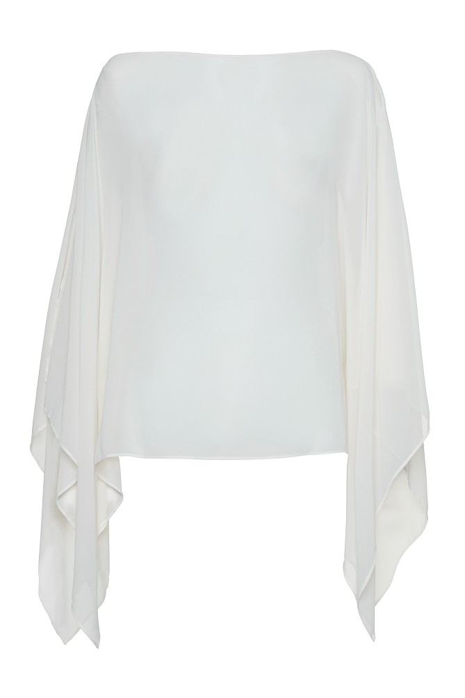 Asymmetrical sheer off-shoulder blouse - Gold label