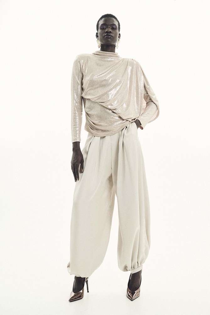 Lurex blouse with gathered detailing - Gold label
