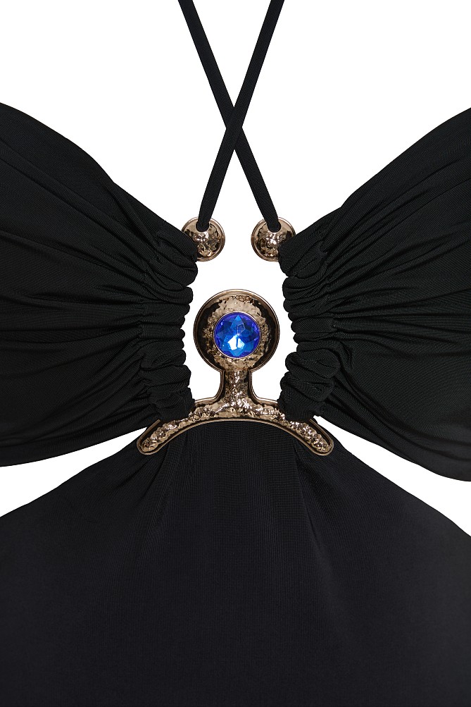 Maxi dress with decorative detail - Gold label