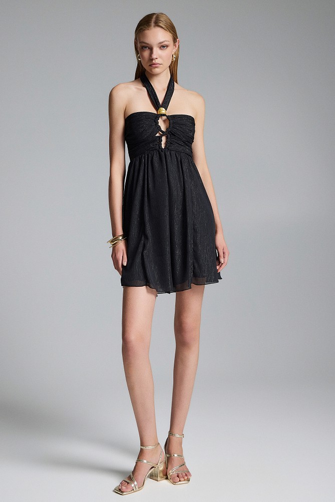 Rochie scurtă cu lurex - Gold label