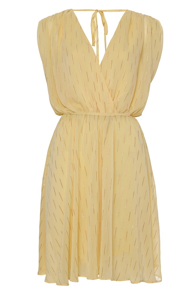 Mini wrap dress with lurex details - Gold label