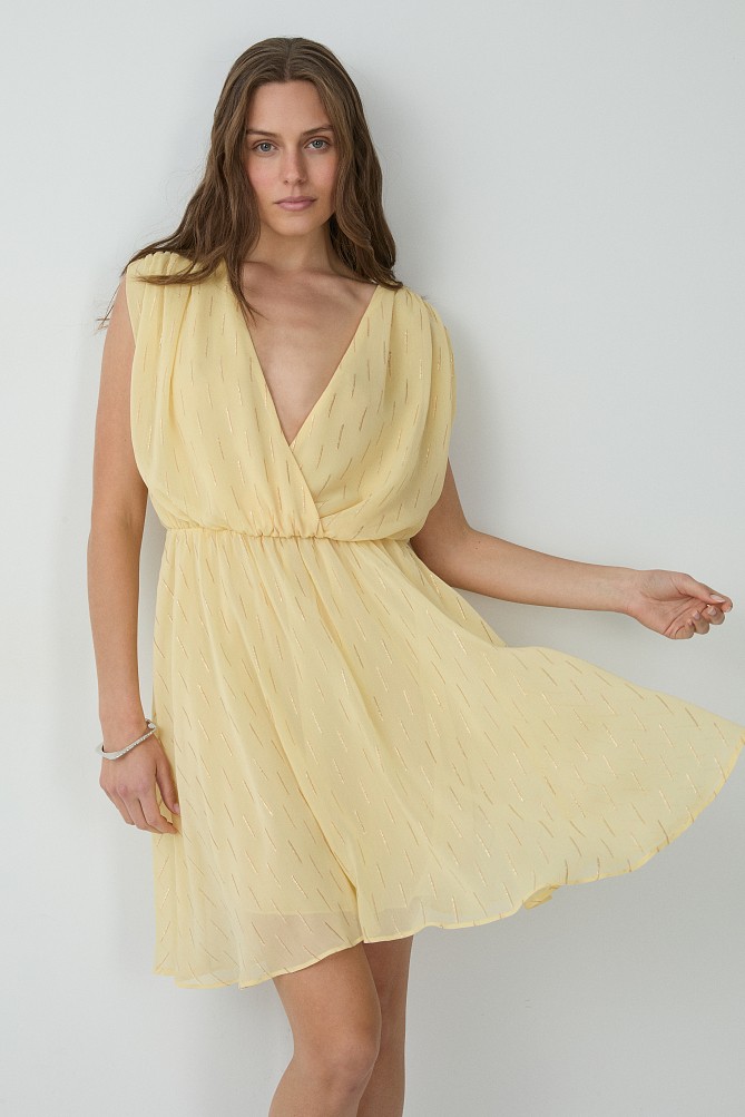 Rochie scurtă petrecută cu lurex - Gold label
