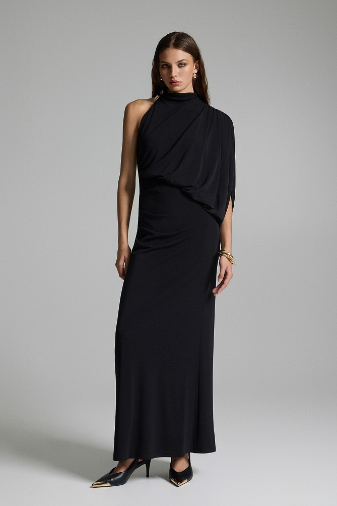 Maxi draped one-shoulder dress - Gold label