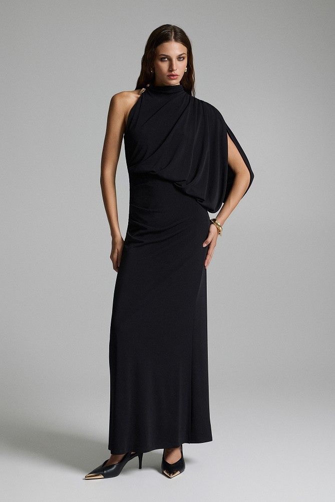 Maxi draped one-shoulder dress - Gold label