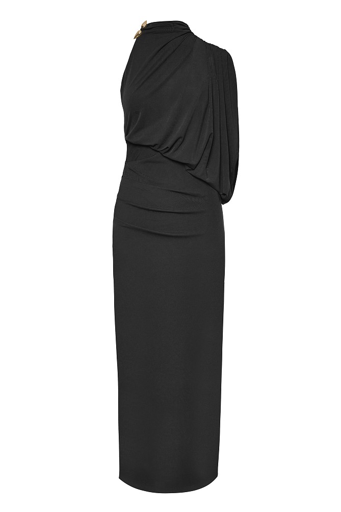 Maxi draped one-shoulder dress - Gold label