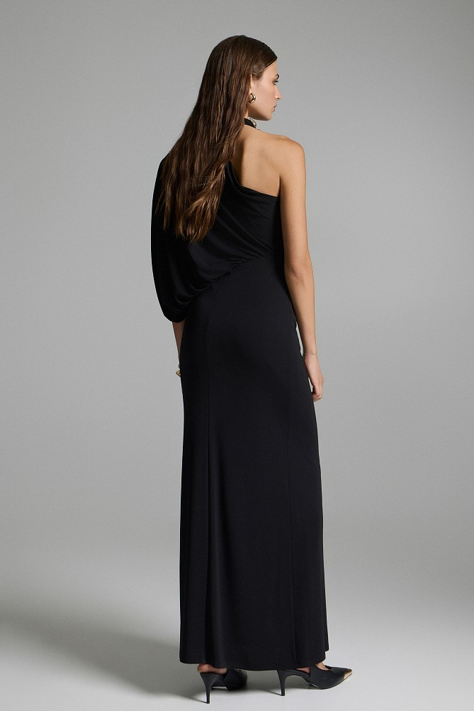 Maxi draped one-shoulder dress - Gold label
