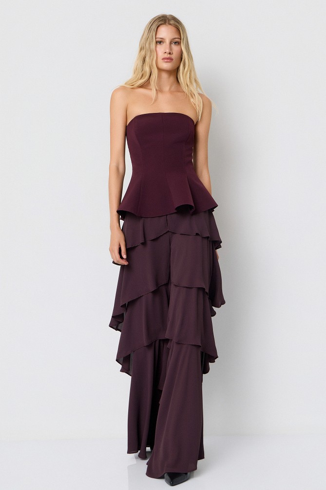 Wide-leg pants with ruffles - Gold label