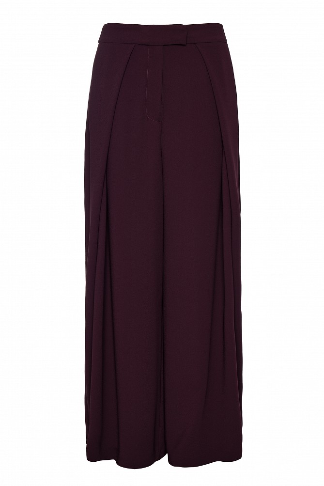 High-waisted wide-leg trousers with pleats - Gold label