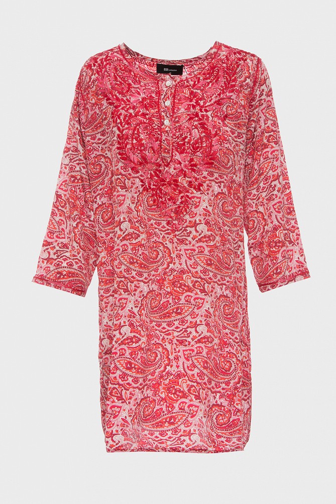 Printed tunic with broderie
