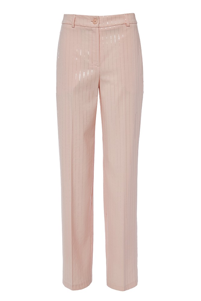 Striped sequin trousers