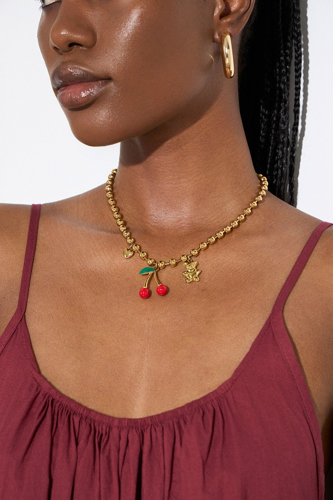 Necklace with cherries