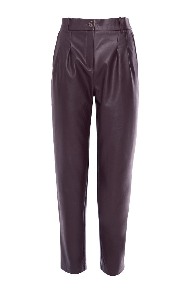 Δερματίνη παντελόνι με πιέτες