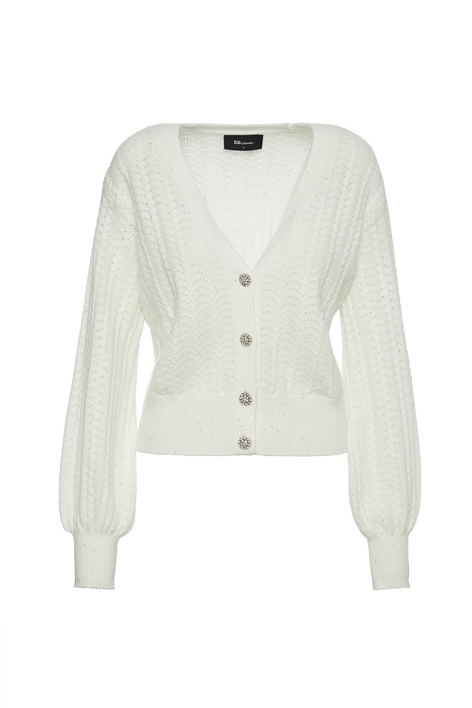 Πλεκτή ζακέτα με στρας