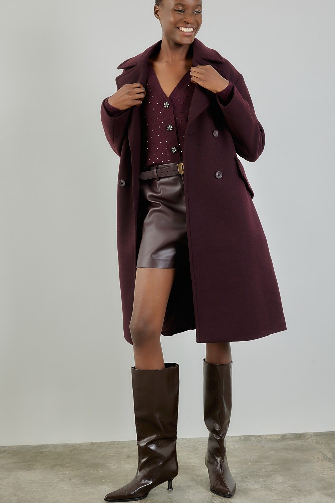 Knitted V-neck cardigan with rhinestones