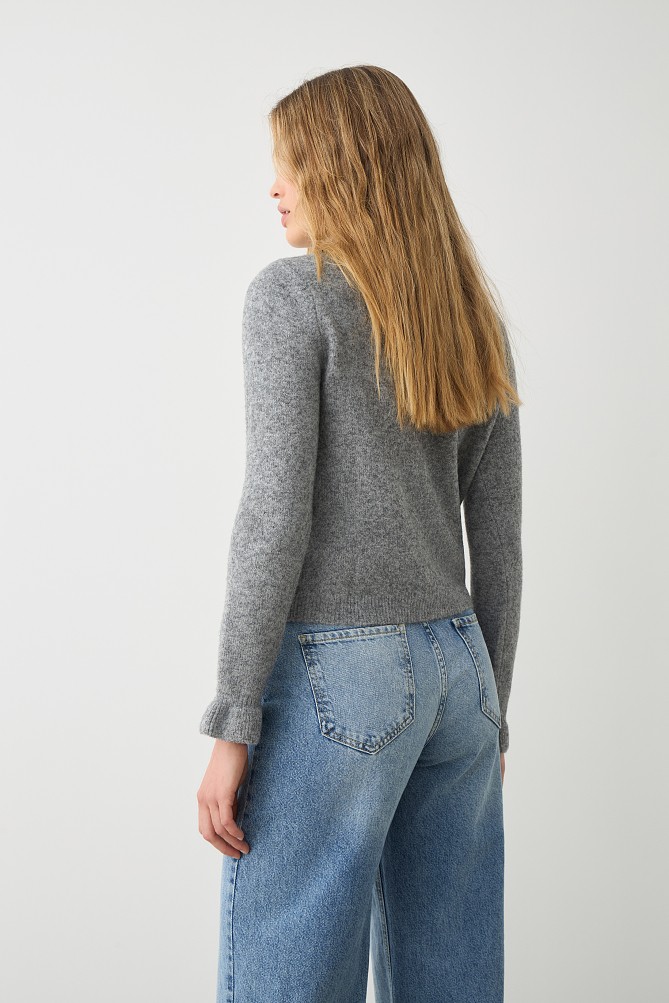 Cardigan with ruffles