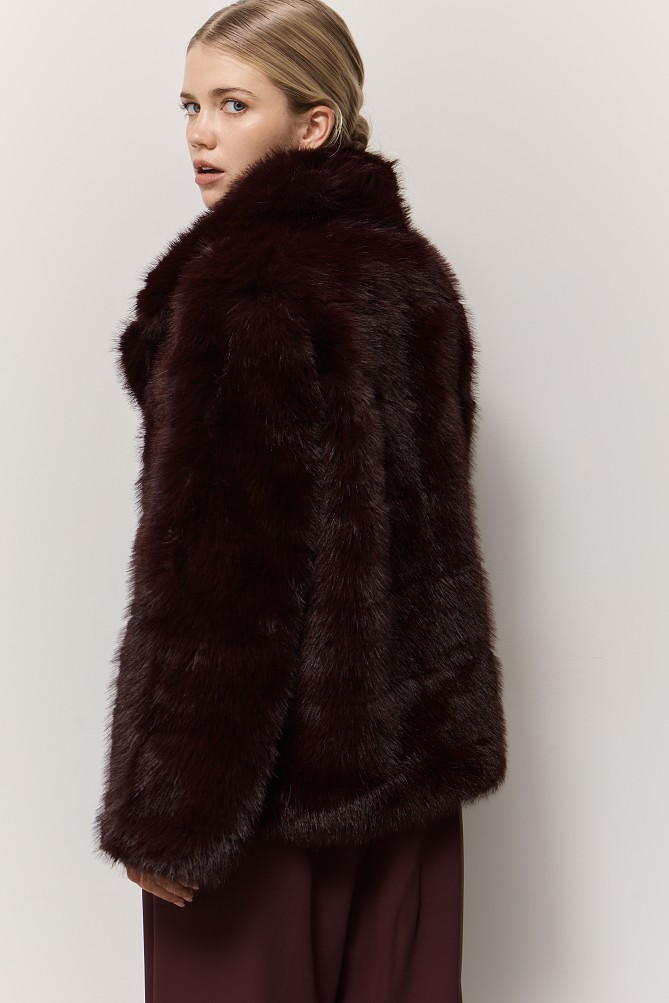 Faux fur with collar