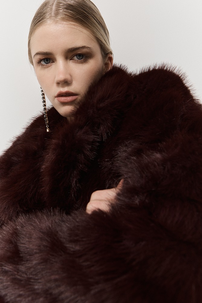Faux fur with collar