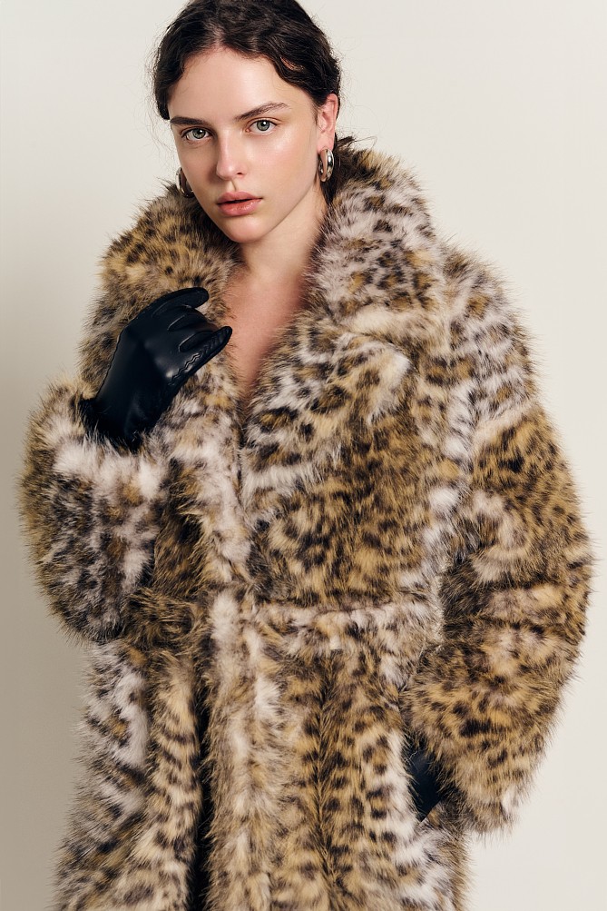 Longline leopard faux fur
