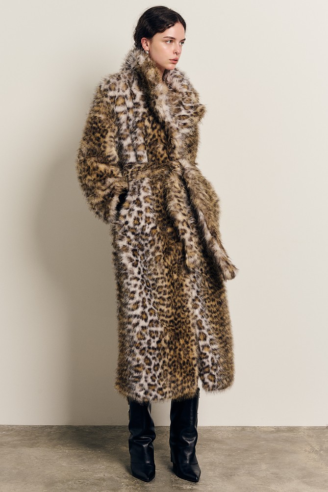 Longline leopard faux fur
