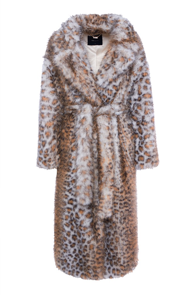 Longline leopard faux fur