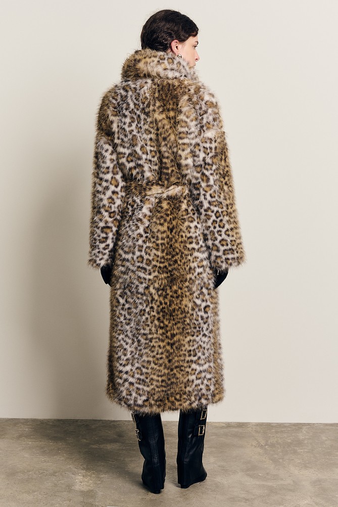 Longline leopard faux fur