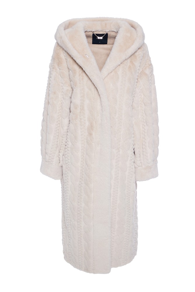 Longline faux fur hooded