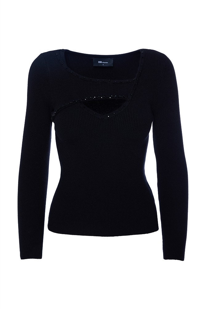 Πουλόβερ με στρας και cut out